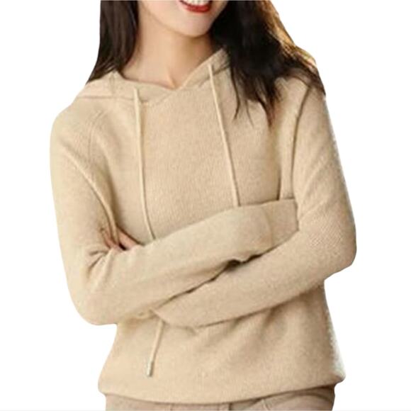 Michael Kors Cozy Wheat Relaxed Hooded  Long Sleeve Sweater Plus Sz 1X 2X 3X New - Picture 1 of 9